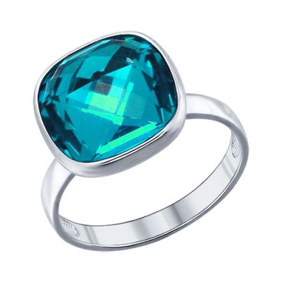Серебряное кольцо с кристаллом swarovski