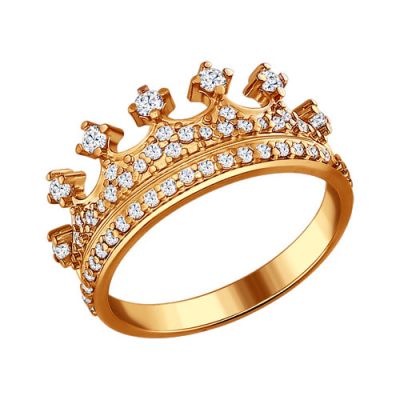 Кольцо в виде короны из золоченого серебра