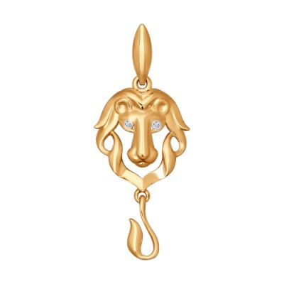 Золотая подвеска со знаком зодиака «Лев»