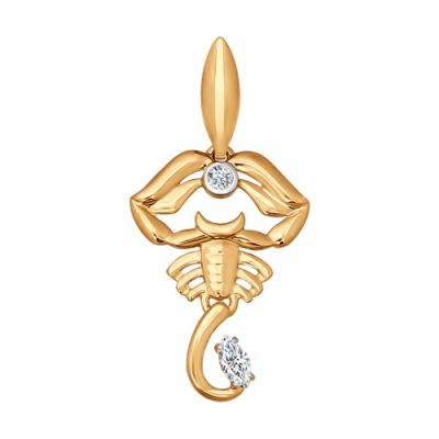 Золотая подвеска со знаком зодиака «Скорпион»