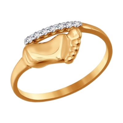 Кольцо «Пяточка младенца» из золота