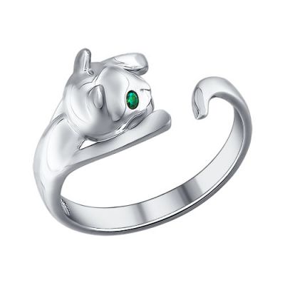 Кольцо «Котёнок» из серебра