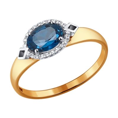 Кольцо с топазом london blue