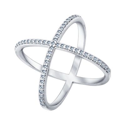 Серебряное кольцо «Пересечение»