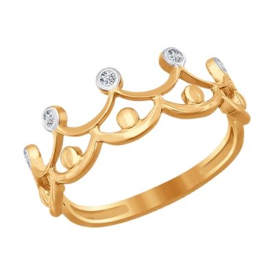 Кольцо из золота в форме короны