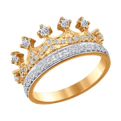 Кольцо из красного золота «Корона»