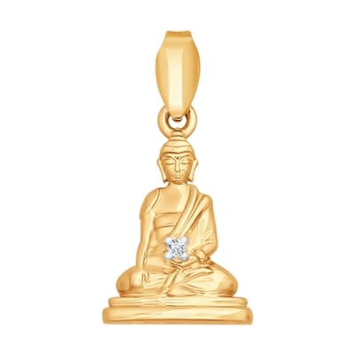 Золотая подвеска с бриллиантом «Будда»