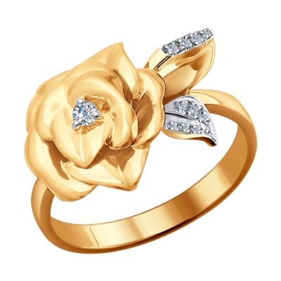 Золотое кольцо с бриллиантами «Golden rose»