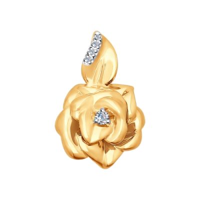 Золотая подвеска с бриллиантами «Golden rose»