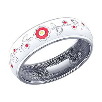 Кольцо из серебра с нежным цветочным узором