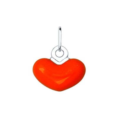 Подвеска «Красное сердечко» из серебра