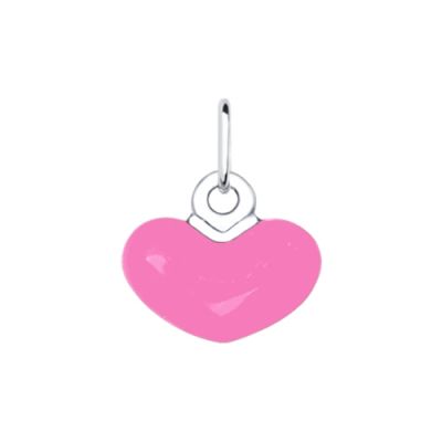 Подвеска «Розовое сердечко» из серебра