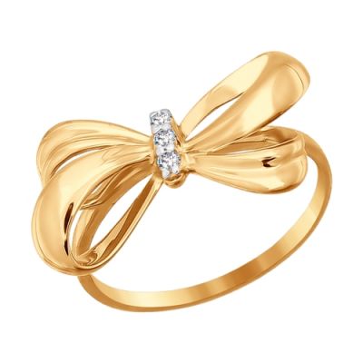 Золотое кольцо «Двойной бант»