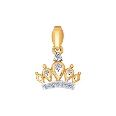 Золота подвеска с бриллиантами «Королева»