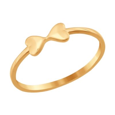 Тонкое кольцо из золота «Бантик»