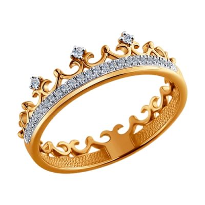 Кольцо из красного золота с бриллиантами «Корона»