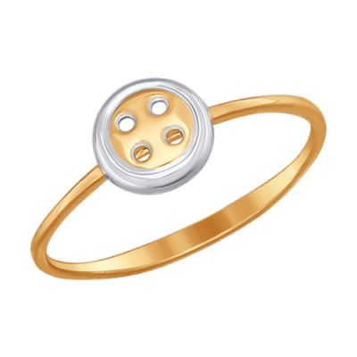 Кольцо из красного золота «Пуговица»