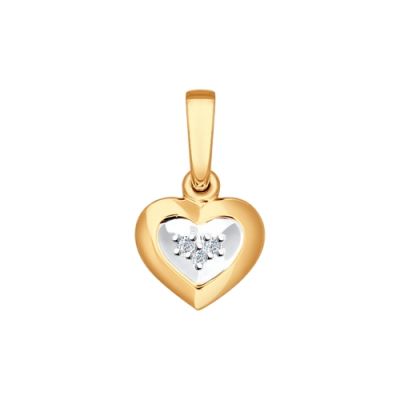 Золотая подвеска «Сердце» с бриллиантами