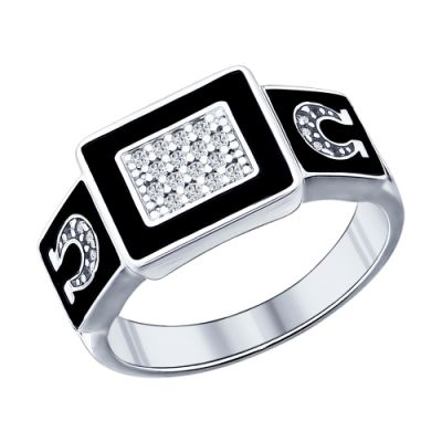 Мужское кольцо из серебра «Подкова»