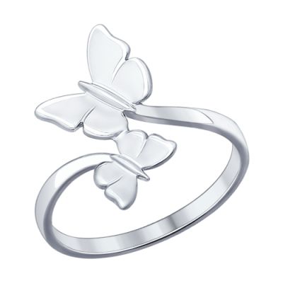 Серебряное кольцо «Бабочки»