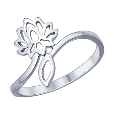 Серебряное кольцо с цветочными мотивами