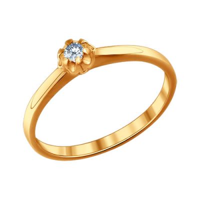 Помолвочное кольцо «Цветок» с золочением