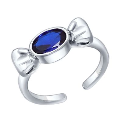 Серебряное кольцо с синим фианитом «Конфетка»