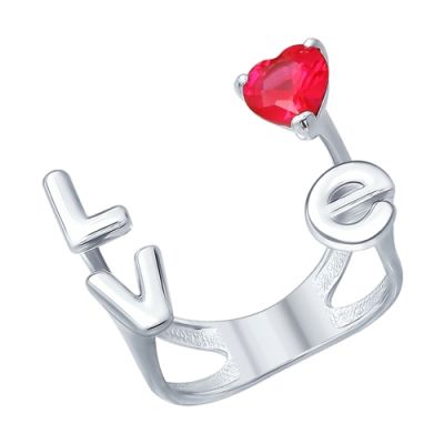 Серебряное разъемное кольцо «Love»