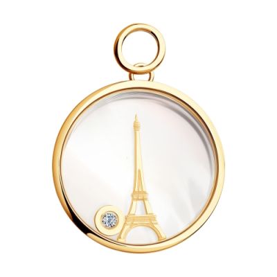 Подвеска из золота с бриллиантом и перламутром «Paris»