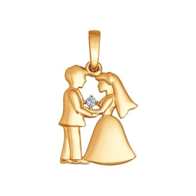 Подвеска из золота с бриллиантом «Жених и невеста»