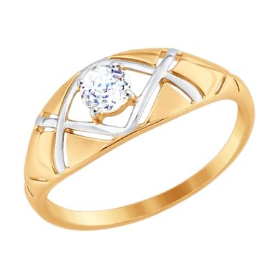 Золотое кольцо со swarovski Zirconia «Граф Орлов»