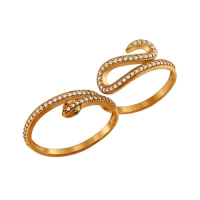 Кольцо на два пальца «Змея»