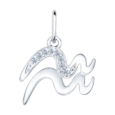Серебряная подвеска со знаком зодиака «Водолей»