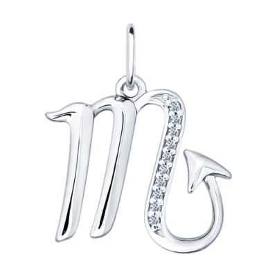 Серебряная подвеска со знаком зодиака «Скорпион»