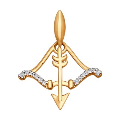 Золотая подвеска со знаком зодиака «Стрелец»