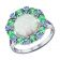 Серебряное кольцо с опалом в окружении фианитов фото 2