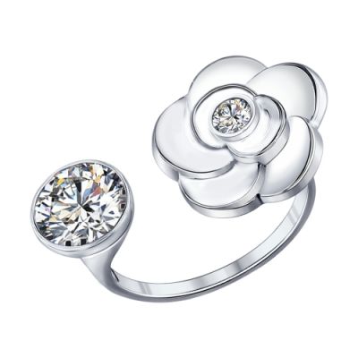 Разъёмное кольцо из серебра «Роза»