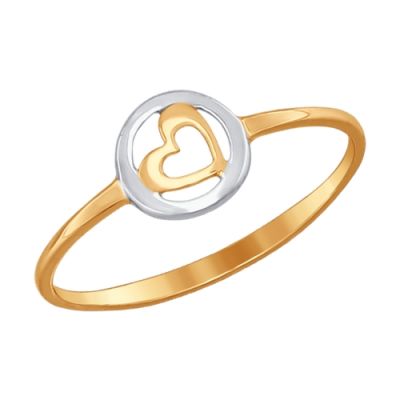 Кольцо из красного золота «Сердечко»