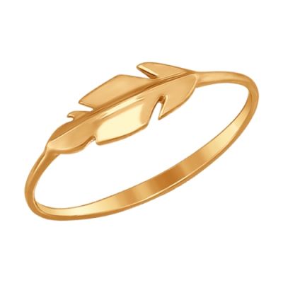 Кольцо из красного золота «Перышко»
