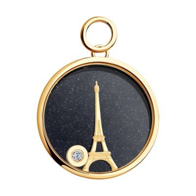 Подвеска из золота с бриллиантом «Paris»