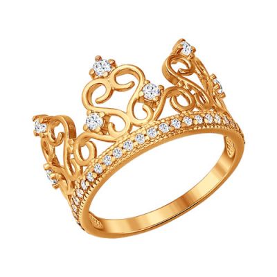 Золоченое кольцо в виде короны