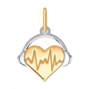 Подвеска из комбинированного золота «Любовь и музыка»